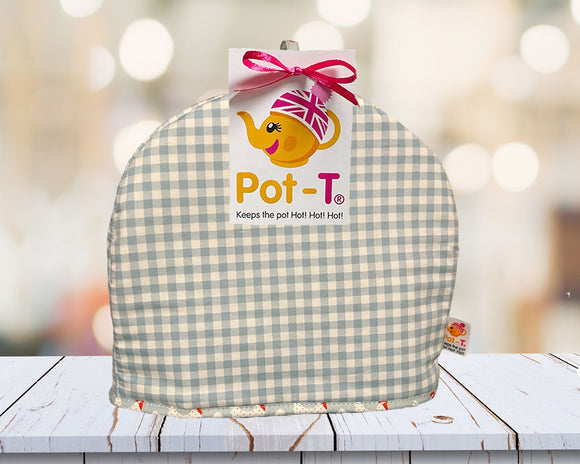 Copy of Pot-T Insulated Tea Cosy Cozy in Blue Gingham in Standard size