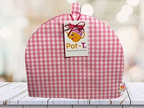 Pot-T Insulated Large Tea Cosy Cozy in Pink Gingham  in Maxi size