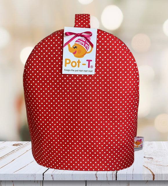 Coffee Cafetiere Cozy in red spot