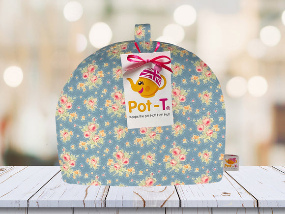 Pot-T INSULATED Tea Cosy Cozy in Floral Prints Blue Floral in Standard size