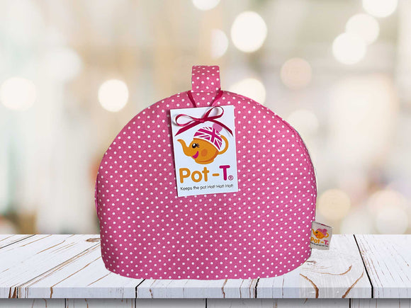 Pot-T INSULATED Tea Cosy Cozy in Candy Pink Polka in Mini size