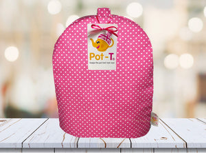 Pot-T INSULATED Coffee Cosy Cozy in Candy Pink Polka in Cafetière size