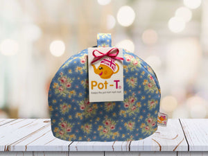 Pot-T INSULATED Tea Cosy Cozy in Floral Prints Blue Floral, in Mini size