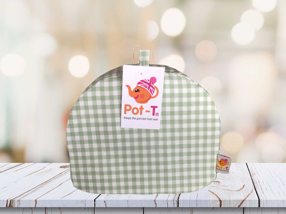Pot-T Insulated Tea Cosy Cozy in Green Gingham  in Mini size