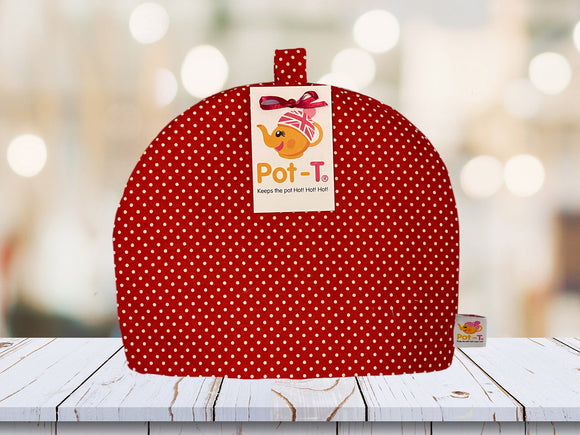 Pot-T INSULATED Tea Cosy Cozy in Red Spot in Standard size