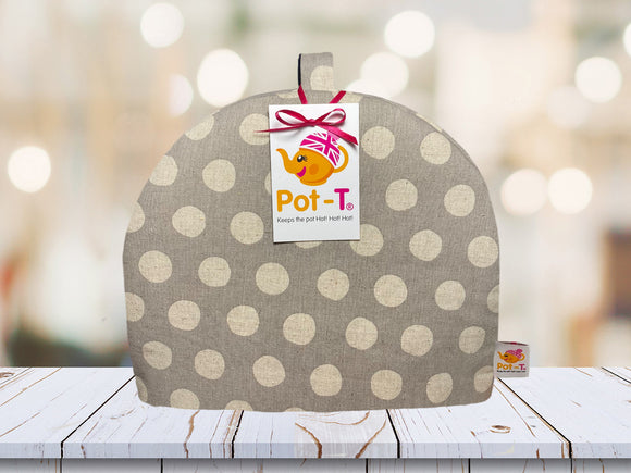 Pot-T INSULATED Tea Cosy Cozy in Grey Spot in Standard size