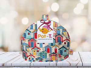 Pot-T INSULATED Tea Cosy Cozy in Beach Huts in Mini size