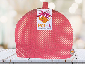 Pot-T INSULATED Large Tea Cosy Cozy in Candy Pink Polka in Maxi size