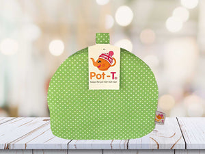 Pot-T INSULATED Tea Cosy Cozy in Apple Green Polka in Mini size