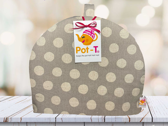 Pot-T INSULATED Large Tea Cosy Cozy in Beige canvas spot in Maxi size