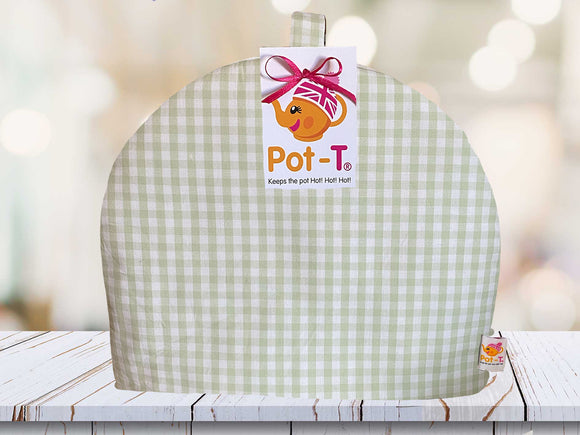 Pot-T Insulated Large Tea Cosy Cozy in Green Gingham  in Maxi size