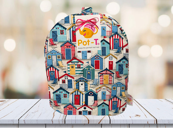 Pot-T Handmade INSULATED Cafetiere Coffee Cosy in Beach Huts