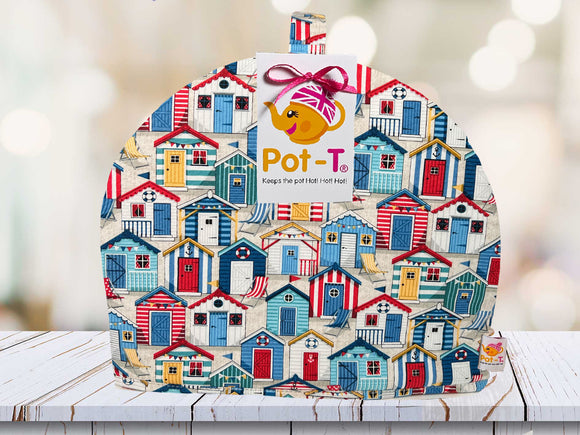 Pot-T INSULATED Large Tea Cosy Cozy in Beach Huts in Maxi size